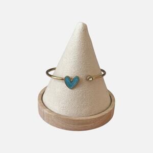 Blue Heart Open Cuff Bracelet